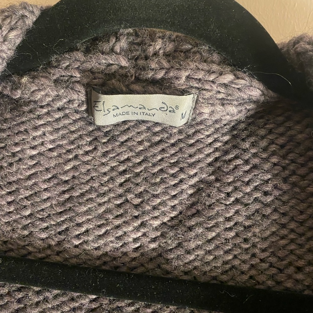 Elsamanda Dusty Purple Cable Knit Wool/Alpaca Women's Sweater - Picture 3 of 4